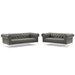 Idyll Tufted Upholstered Leather Sofa and Loveseat Set - Gray - MOD6858