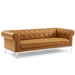 Idyll Tufted Upholstered Leather Sofa and Loveseat Set - Tan - MOD6859