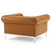 Idyll Tufted Upholstered Leather Loveseat and Armchair - Tan - MOD6866