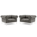 Idyll Tufted Upholstered Leather Armchair Set of 2 - Gray - MOD6869