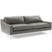 Harness Stainless Steel Base Leather Sofa and Loveseat Set - Gray - MOD6870