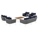 Stance 6 Piece Outdoor Patio Aluminum Sectional Sofa Set B - White Navy - MOD6876