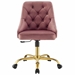 Distinct Tufted Swivel Performance Velvet Office Chair - Gold Dusty Rose - MOD7059