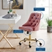 Distinct Tufted Swivel Performance Velvet Office Chair - Gold Dusty Rose - MOD7059