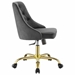 Distinct Tufted Swivel Performance Velvet Office Chair - Gold Gray - MOD7060