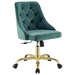 Distinct Tufted Swivel Performance Velvet Office Chair - Gold Teal - MOD7063