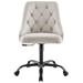 Distinct Tufted Swivel Upholstered Office Chair - Black Beige - MOD7064