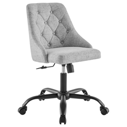 Distinct Tufted Swivel Upholstered Office Chair - Black Light Gray 