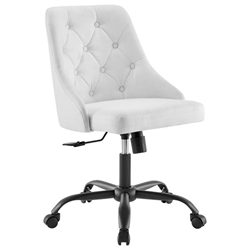 Distinct Tufted Swivel Upholstered Office Chair - Black White 