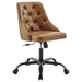 Distinct Tufted Swivel Vegan Leather Office Chair - Black Tan - MOD7068