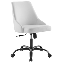 Designate Swivel Vegan Leather Office Chair - Black White 