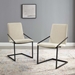Pitch Dining Armchair Upholstered Fabric Set of 2 - Black Beige - MOD7137