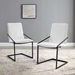 Pitch Dining Armchair Upholstered Fabric Set of 2 - Black White - MOD7140