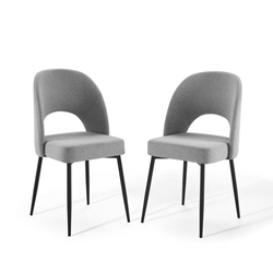 Rouse Dining Side Chair Upholstered Fabric Set of 2 - Black Light Gray 