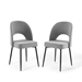Rouse Dining Side Chair Upholstered Fabric Set of 2 - Black Light Gray - MOD7143