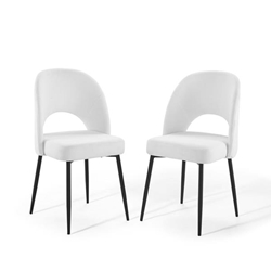 Rouse Dining Side Chair Upholstered Fabric Set of 2 - Black White 