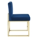 Carriage Dining Chair Performance Velvet Set of 2 - Gold Navy - MOD7175