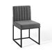 Carriage Dining Chair Upholstered Fabric Set of 2 - Black Charcoal - MOD7177