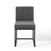 Carriage Dining Chair Upholstered Fabric Set of 2 - Black Charcoal - MOD7177
