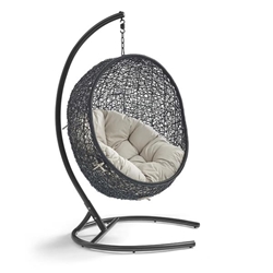 Encase Swing Outdoor Patio Lounge Chair - Beige 