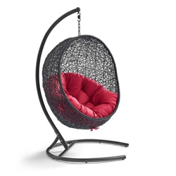 Encase Swing Outdoor Patio Lounge Chair - Red 