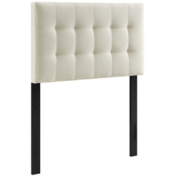 Lily Twin Upholstered Fabric Headboard - Ivory 