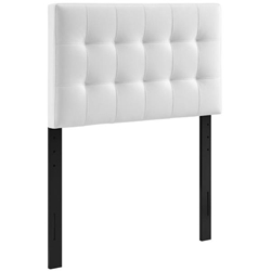 Lily Twin Upholstered Vinyl Headboard - White 