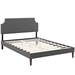 Corene King Fabric Platform Bed with Squared Tapered Legs - Gray - MOD7477