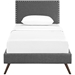 Macie Twin Fabric Platform Bed with Round Splayed Legs - Gray - MOD7481