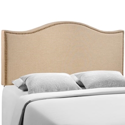 Curl Queen Nailhead Upholstered Headboard - Cafe 