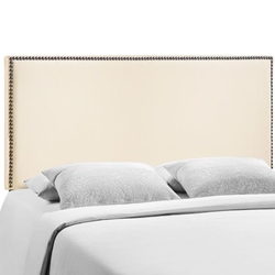 Region Nailhead Queen Upholstered Headboard - Ivory 