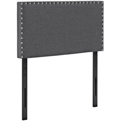 Phoebe Twin Upholstered Fabric Headboard - Gray 
