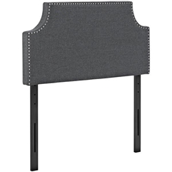 Laura Twin Upholstered Fabric Headboard - Gray 