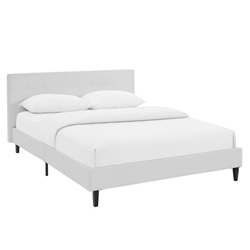 Linnea Queen Faux Leather Bed - White 