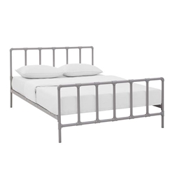 Dower Queen Stainless Steel Bed - Gray 