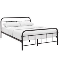 Maisie Queen Stainless Steel Bed Frame - Brown 