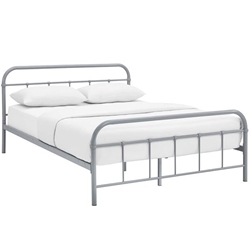 Maisie Queen Stainless Steel Bed Frame - Gray 