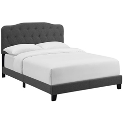 Amelia Full Upholstered Fabric Bed - Gray 