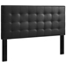 Paisley Tufted Full / Queen Upholstered Faux Leather Headboard - Black - MOD7933