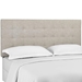 Paisley Tufted King and California King Upholstered Linen Fabric Headboard - Beige - MOD7936