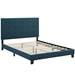 Melanie Twin Tufted Button Upholstered Fabric Platform Bed - Azure - MOD7993