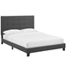 Melanie Twin Tufted Button Upholstered Fabric Platform Bed - Gray - MOD7995