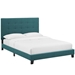 Melanie Twin Tufted Button Upholstered Fabric Platform Bed - Teal - MOD7996