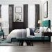 Melanie Twin Tufted Button Upholstered Fabric Platform Bed - Teal - MOD7996