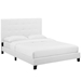 Melanie Twin Tufted Button Upholstered Fabric Platform Bed - White - MOD7997