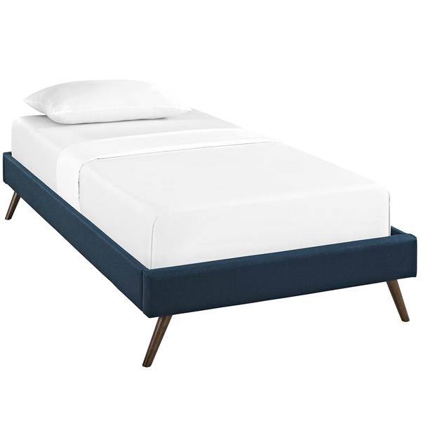 Loryn Twin Fabric Bed Frame with Round Splayed Legs - Azure 