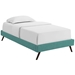 Loryn Twin Fabric Bed Frame with Round Splayed Legs - Teal - MOD8030
