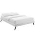 Loryn King Vinyl Bed Frame with Round Splayed Legs - White
