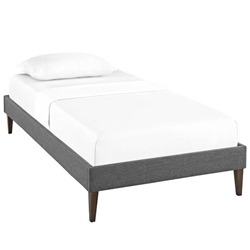 Tessie Twin Fabric Bed Frame with Squared Tapered Legs - Gray 