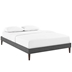 Tessie Full Fabric Bed Frame with Squared Tapered Legs - Gray